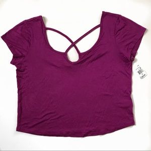 Magenta Strappy Crop Top